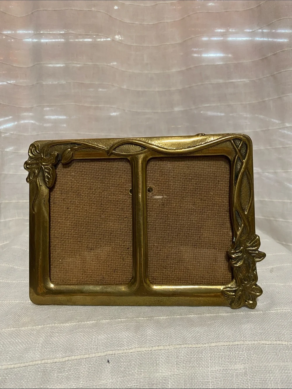 Brass Double Photo Frame - brass made in Italy.